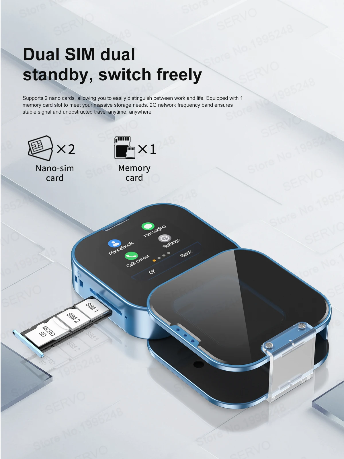 SERVO I19 ROTATE Touch Screen Mini Mobile Phone 2G 2SIM Magic Voice Bluetooth Dial FM Radio 90° Rotating Small Feature Cellphone