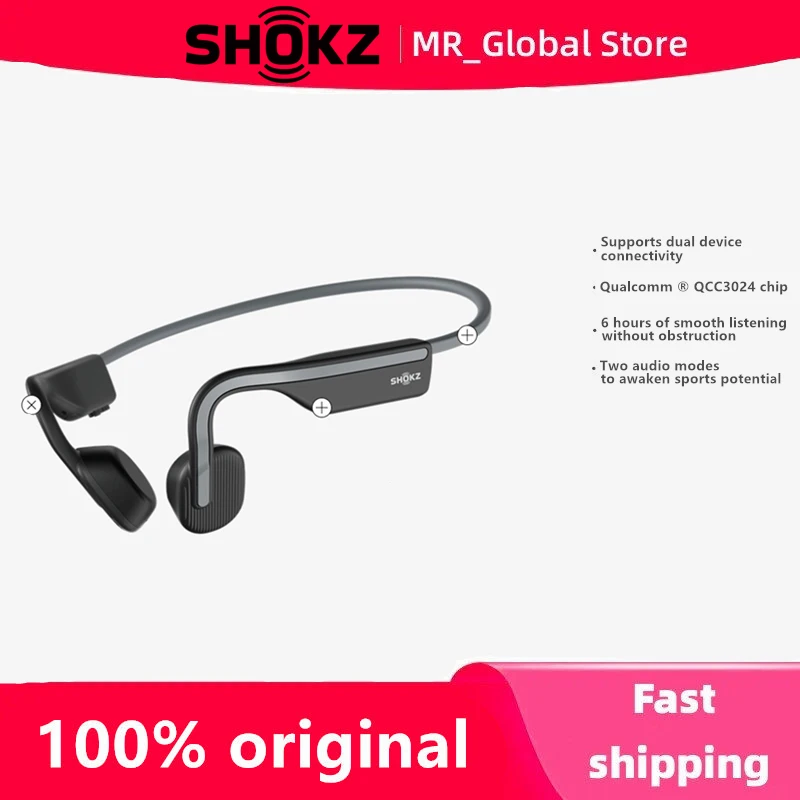 Original SHOKZ OpenMove S661 Bone Conduction Earphone IP55 Water-Resistant Wireless Headset Bluetooth 5.1 Sport Earbuds Open-Ear