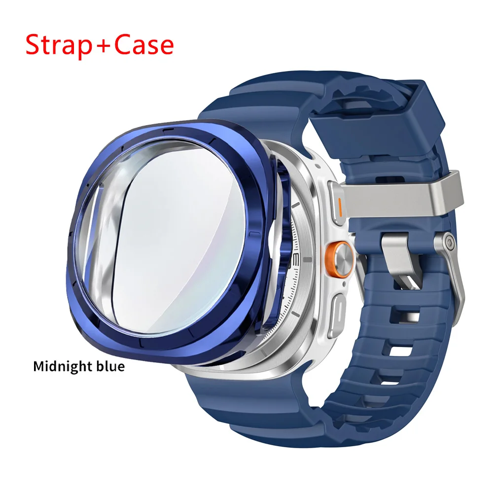 Silicone Strap+Case for Samsung Galaxy Watch Ultra 47mm Original Official band TPU half-case soft shell + tempered glass film