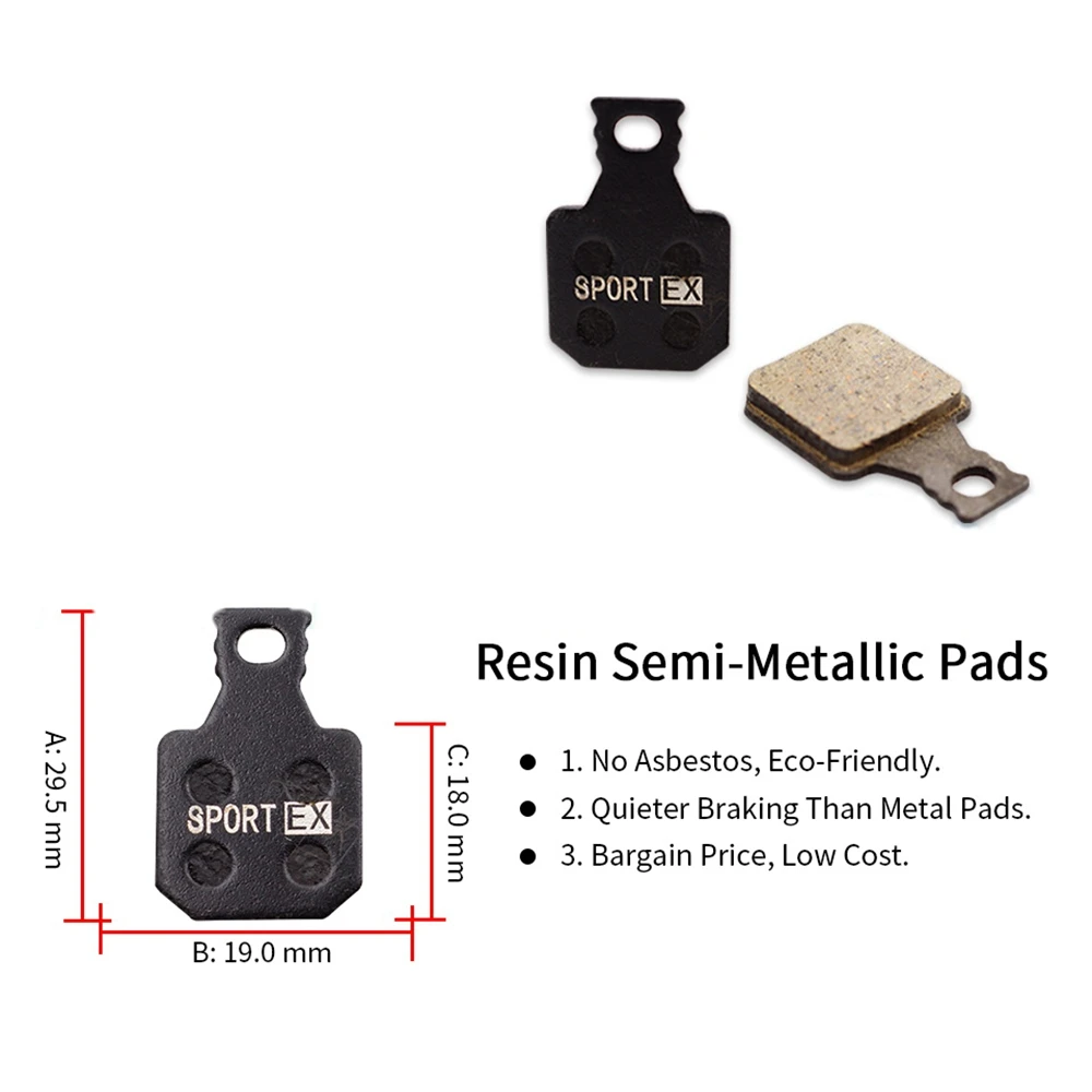 4 Pairs Resin Bicycle Disc Brake Pads for Magura MT5 MT7 Caliper,Sport EX