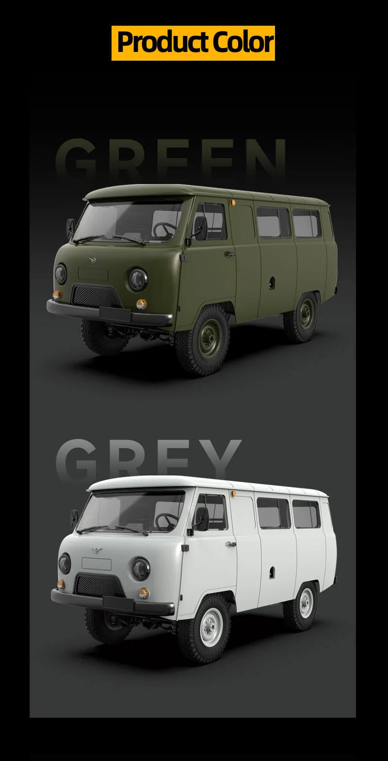 WPL C104 1:12 4WD Off‑Road Van Truck RC Car Four‑Wheel Drive UAZ‑452 Simulated RC Model Vehicle Electric Toy Car for Boys Adults