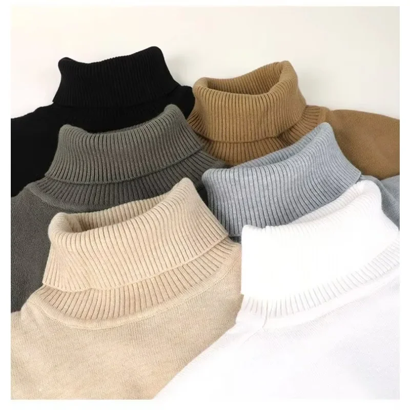 Men Fashion Casual Turtleneck Long Sleeve Sweater Male High Quality Versatile Pullovers Comfortable Skin Friendly Knit Sweater