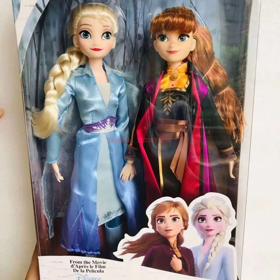 Original Disney Frozen 2 Elsa Anna Figure Princess Doll Toys Snow Queen Children Girls Clothes For Doll Children Christmas Gift