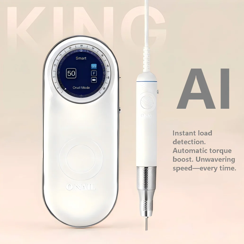 AI Nail Drill Professional Portable Real-time Stable Speed Ultra-quiet 50k RPM Brushless Motor No Vibration High Metal USB