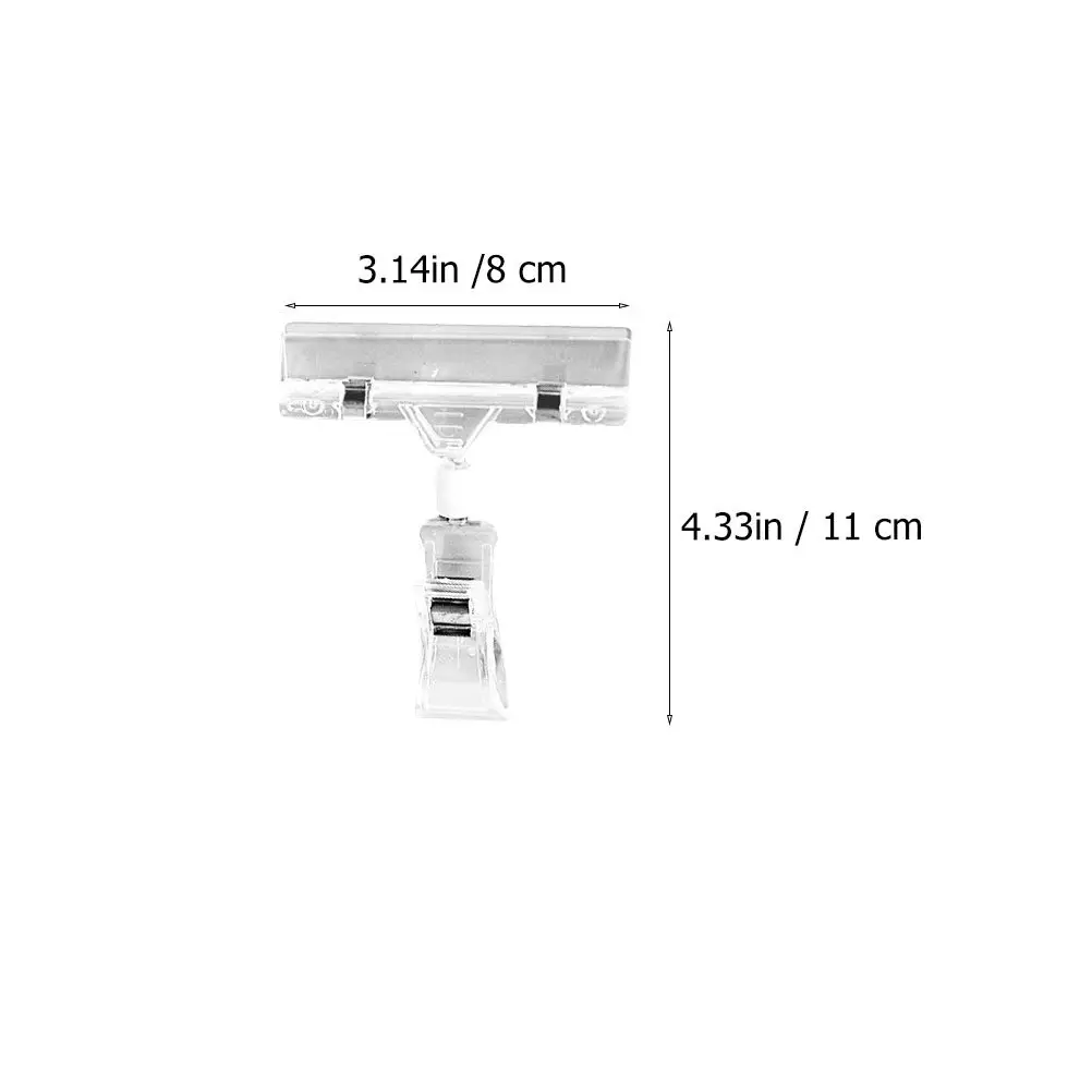 25Pcs Plastic Transparent Merchandise Sign Clips Holder Price Clip For Supermarket Display Merchandise Clamp