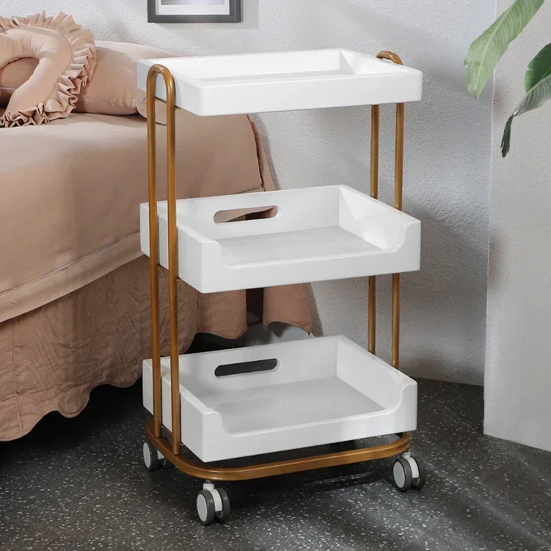 Manicure Salon Furniture Beauty Trolley With Drawers Tray Wheels Trolly Hair Tools Accessories Professional Acrylic Luxury Beech