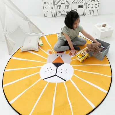 

Ins Kids Play Game Mats Round Carpet Rugs Mat Cotton Crawling Blanket Floor Carpet For Kids Room Decoration INS Baby Gifts