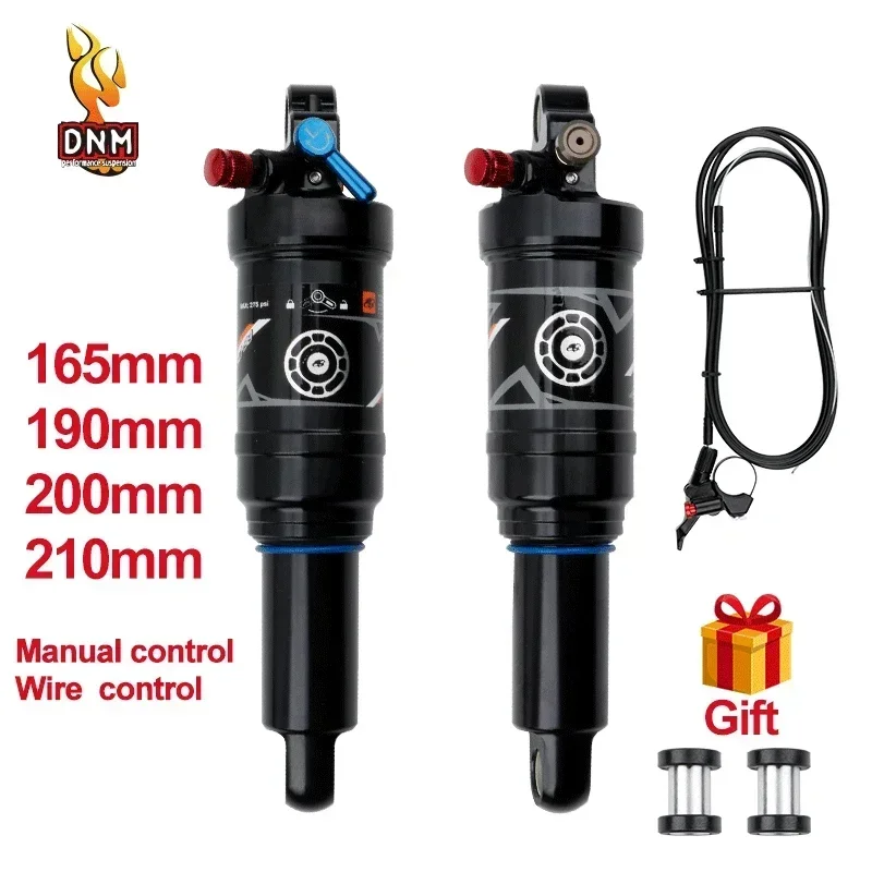 DNM AO38RC soft tail mountain bike rear air shock absorber wire-controlled lockable rebound 165 190/200mm bicycle shock absorber