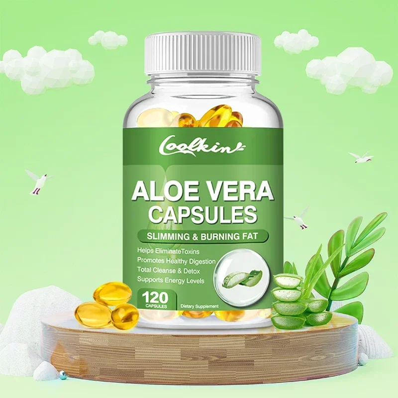 

Natural Aloe Vera Extract Capsules, Non-GMO, Dietary Supplement