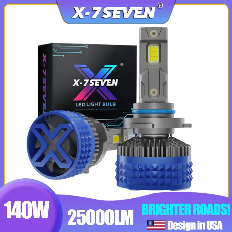 X-7SEVEN X-ULTRA Pro 140W 25000LM CANBUS 6500K LED Headlight For Car H4 9005 H11 H7 9006 H13 H1 9012