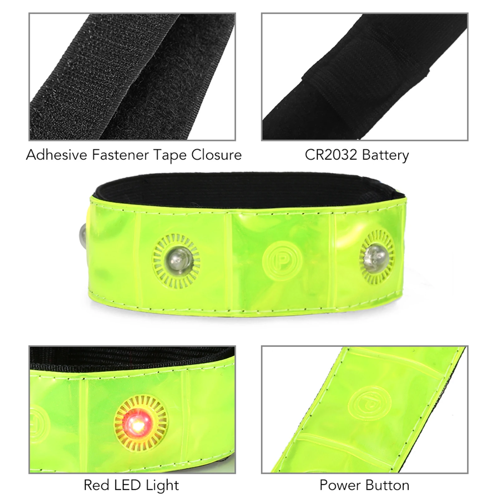Outdoor Sports LED Night  Reflective Wrist Band Bracelet for Cycling Walking Running Outdoor Sports Reflective Wristband