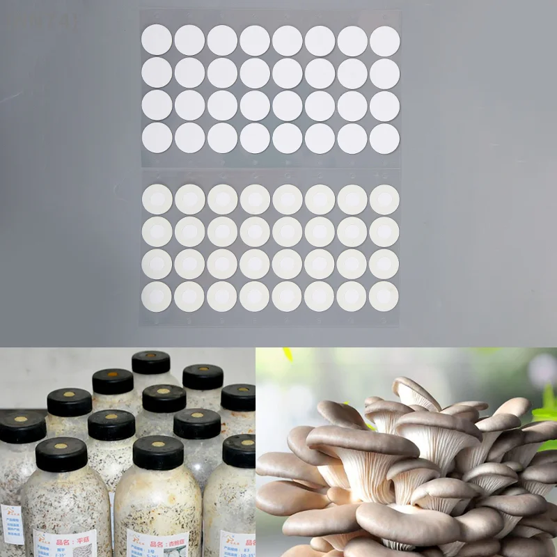 Mushroom Growing Supplies 32-Pack Filter Sticker|20mm Hydrophobic Breathable Membrane for Wide Mouth JarsSterile Synthetic Paper