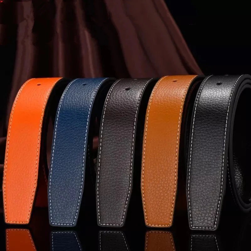 

New Luxury Brand H Belts for Men High Quality Male Strap Genuine Leather Waistband Ceinture Homme No Buckle 3.8cm Belt