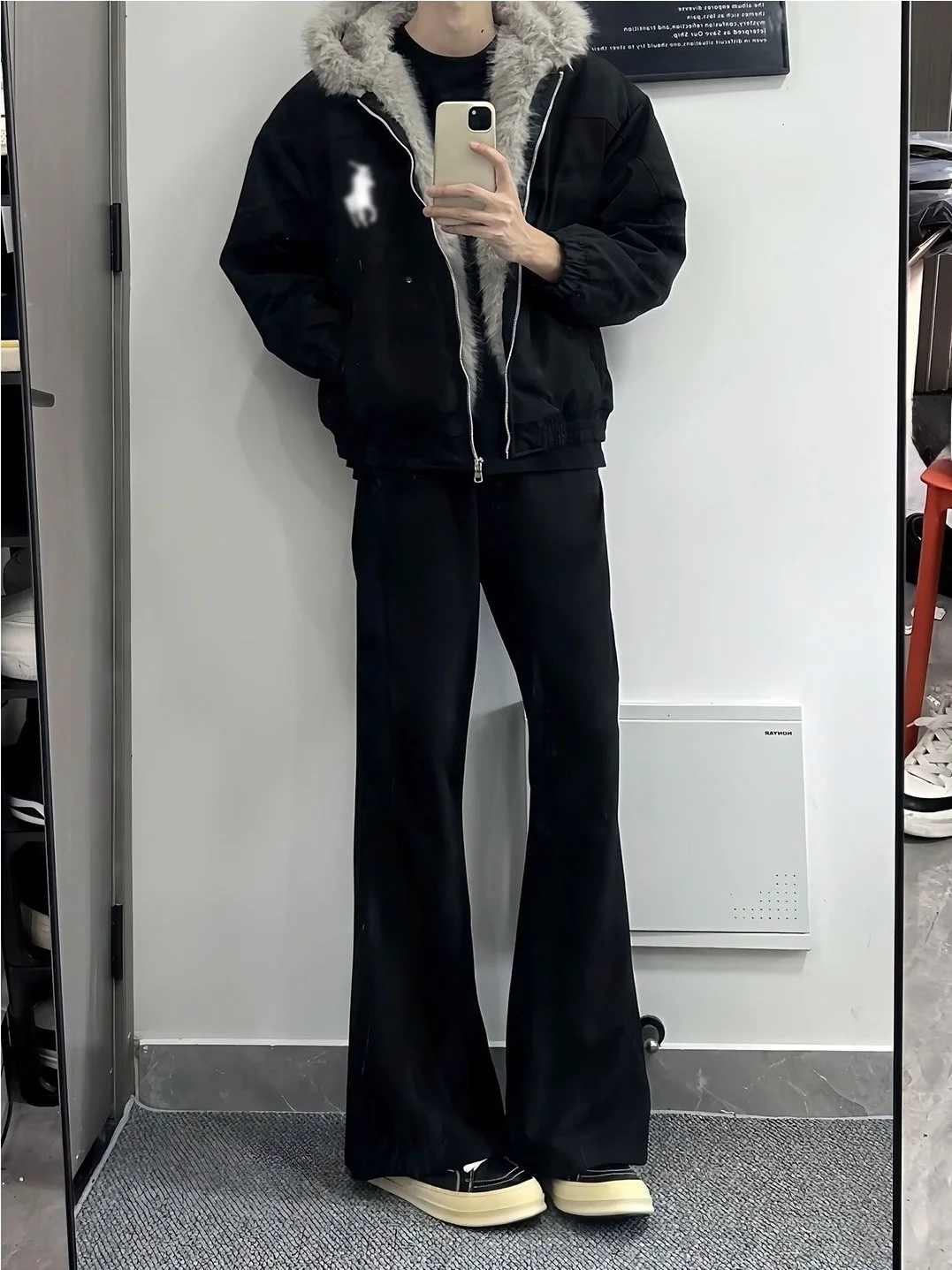 

Мужские джинсы Bla Bell Bot: осенне-зимние, в американском уличном стиле, с флисовой подкладкой, брюки-карго с эффектом лифтинга