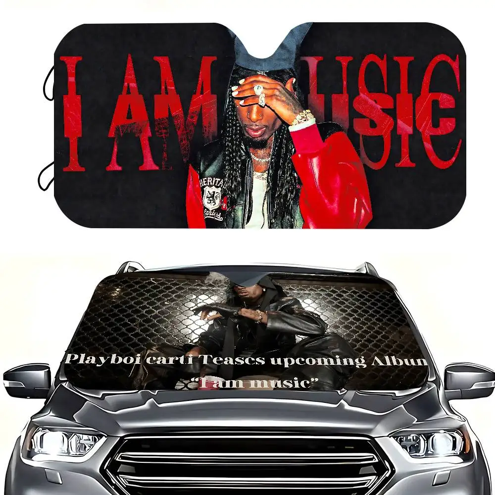 

Playboi I Am Music Carti Cartoon Car Sunshade Front Window Cover Windshield Sun Shade Car Visor Protection Interior Accessories