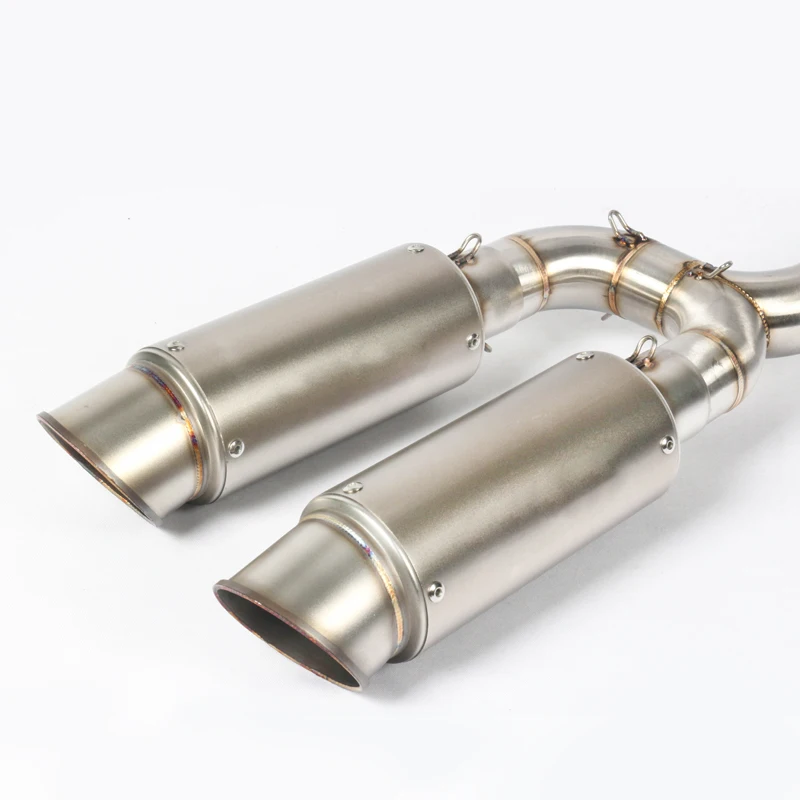 For YAMAHA FZ6 26N F263 51MM Motorcycle Exhaust System Muffler Middle Link Pipe Escape Stainless Steel Removable DB Killer view 5