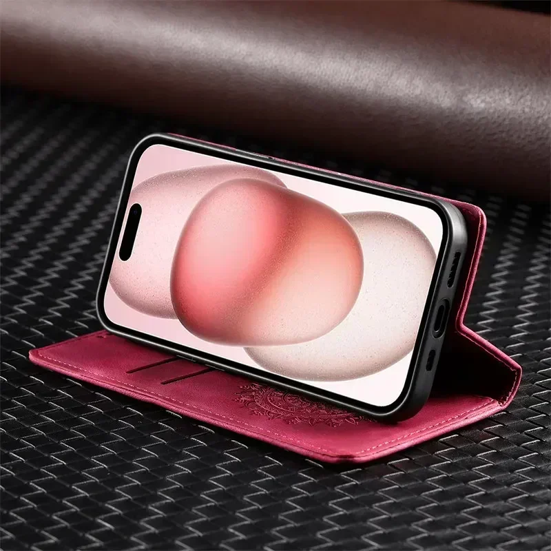 Funda de cuero con tapa magnética para iPhone, 15, 14, 13, 12, 11 Pro Max, X, XS, XR, 7, 8, 6 Plus, SE 2022, billetera con ranuras para tarjetas, funda para libro de teléfono