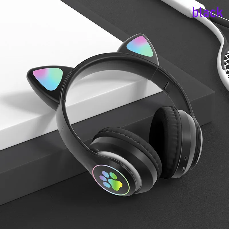 Bluetooth対応 ワイヤレスヘッドホン 猫耳付き マイク内蔵