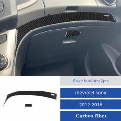 For Chevrolet Sonic 2012-2016 Accessories Carbon Fiber Car Interior Copilot Glove Box Panel Protecrive Strip Decoration Sticker