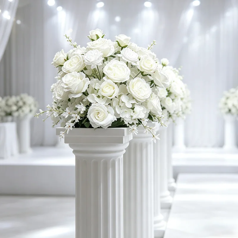 Künstliche Rosen-Hortensien-Blumenarrangement Hochzeitstisch-Mittelstück Seidenblumenball für Heimparty Bankett Esstisch Deko – Detail 7