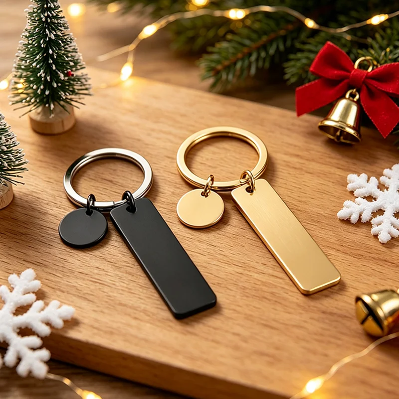 New Style Stainless Steel Anti-lost Keychain Small Chic Personalized Keyring The Most Special Christmas Gift for Couples