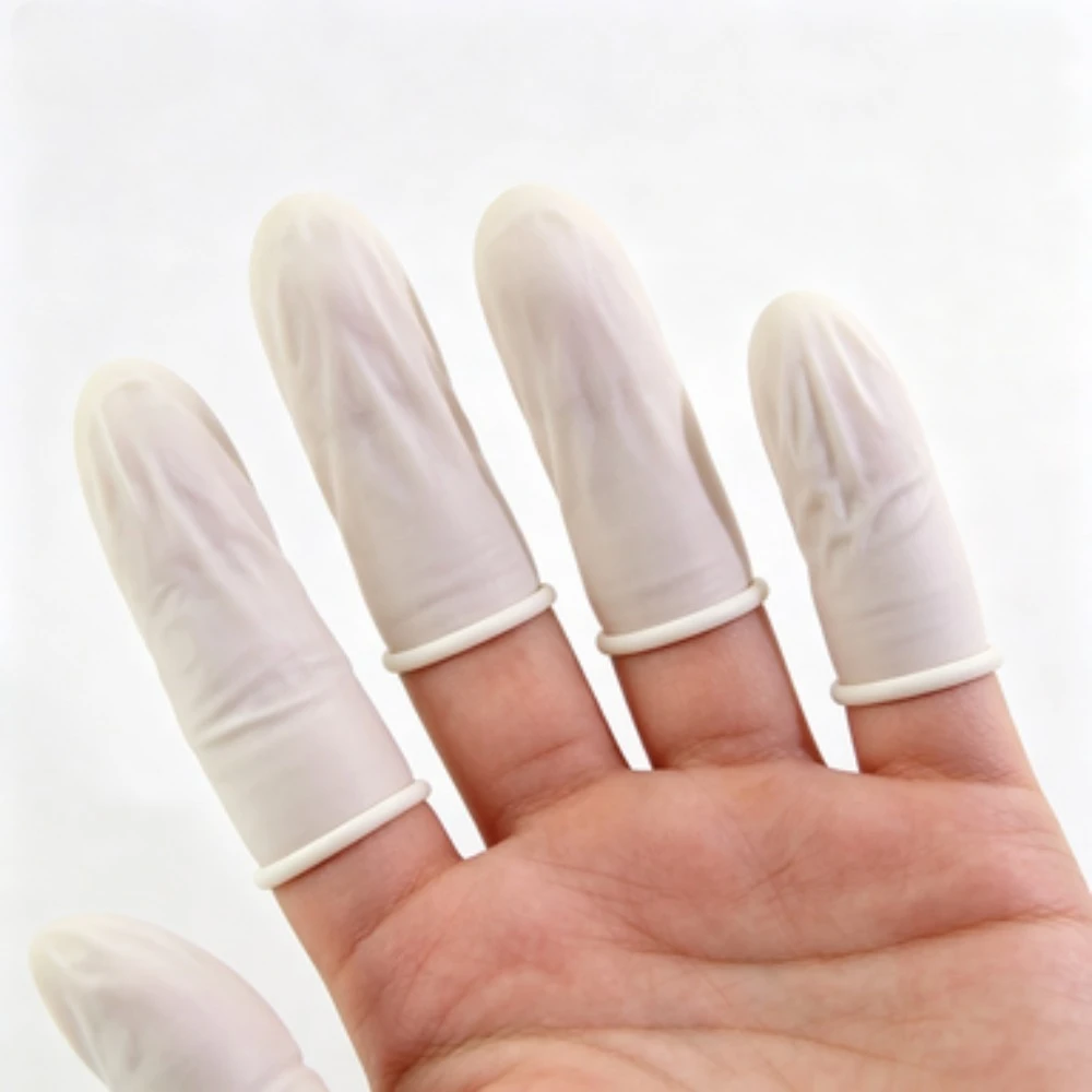 20/100PCS Non-slip Anti-static Latex Finger Cots Disposable Rubber Fingertip Sleeves Industrial Finger Protection Covers