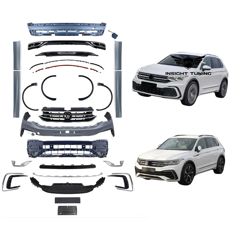 

2022 Car Accessories Front Bumper Rear Diffuser Bodykit for Vw Tiguan 2021 Upgrade to R Line Body Kit