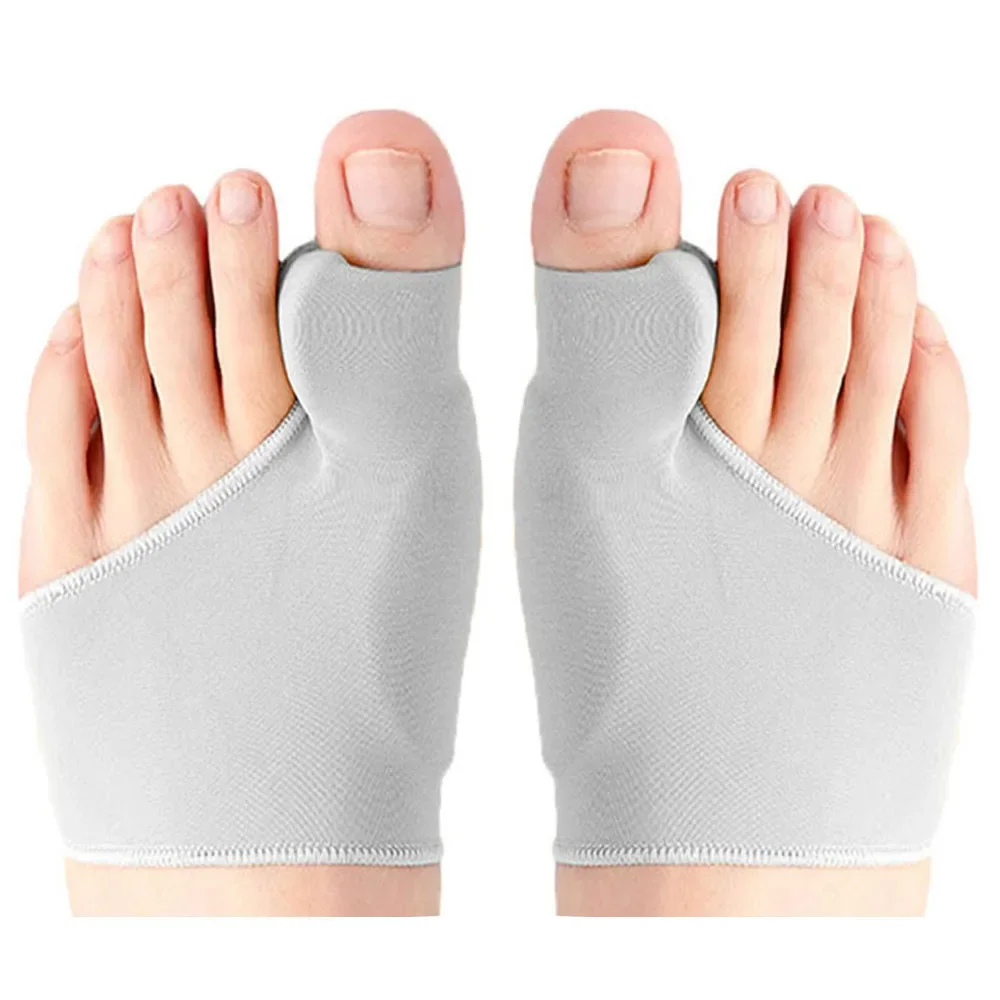 2pcs=1pair Men\'s Socks Gray Toe Hallux Valgus Bunion Corrector Orthotics Feet Bone Thumb Adjuster Pedicure Correction Sock