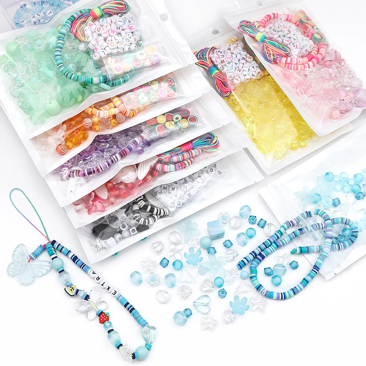 Vintage Baroque Acrylic Mixing Beads Set for DIY Handmade Bracelets Phone Chains Jewelry Making Loose Beads Accessories