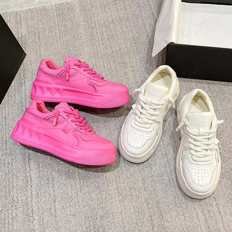 Rose Round Head Women Shoes Summer Cover Heel Flats Soft Sole Breathable Sneaker Thick Bottom Zapatos Mujer