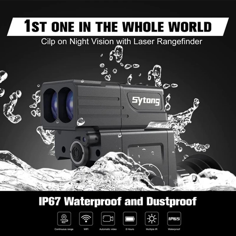 Sytong HT77LRF 1080P Night Vision Monocular With 1000m Laser Rangefinder IP67waterproof 6000j Shockproof for Hunting Observation