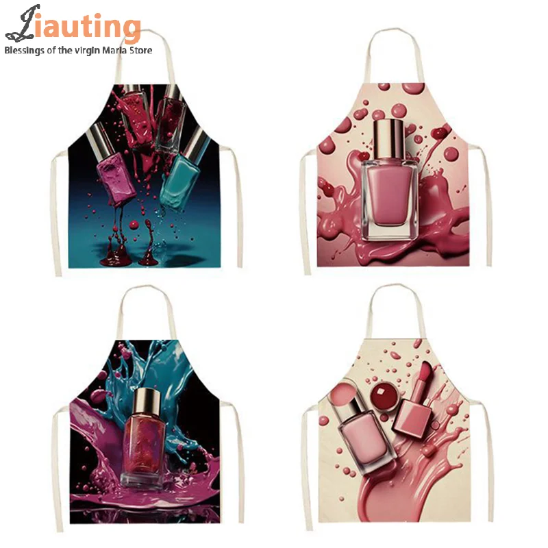 Nagellack Druck Schönheit Frauen Schürze Haushalt Nagel Techniker Maniküristen Kunst Liefert Pinafore Hause Salon Kosmetik Kittel