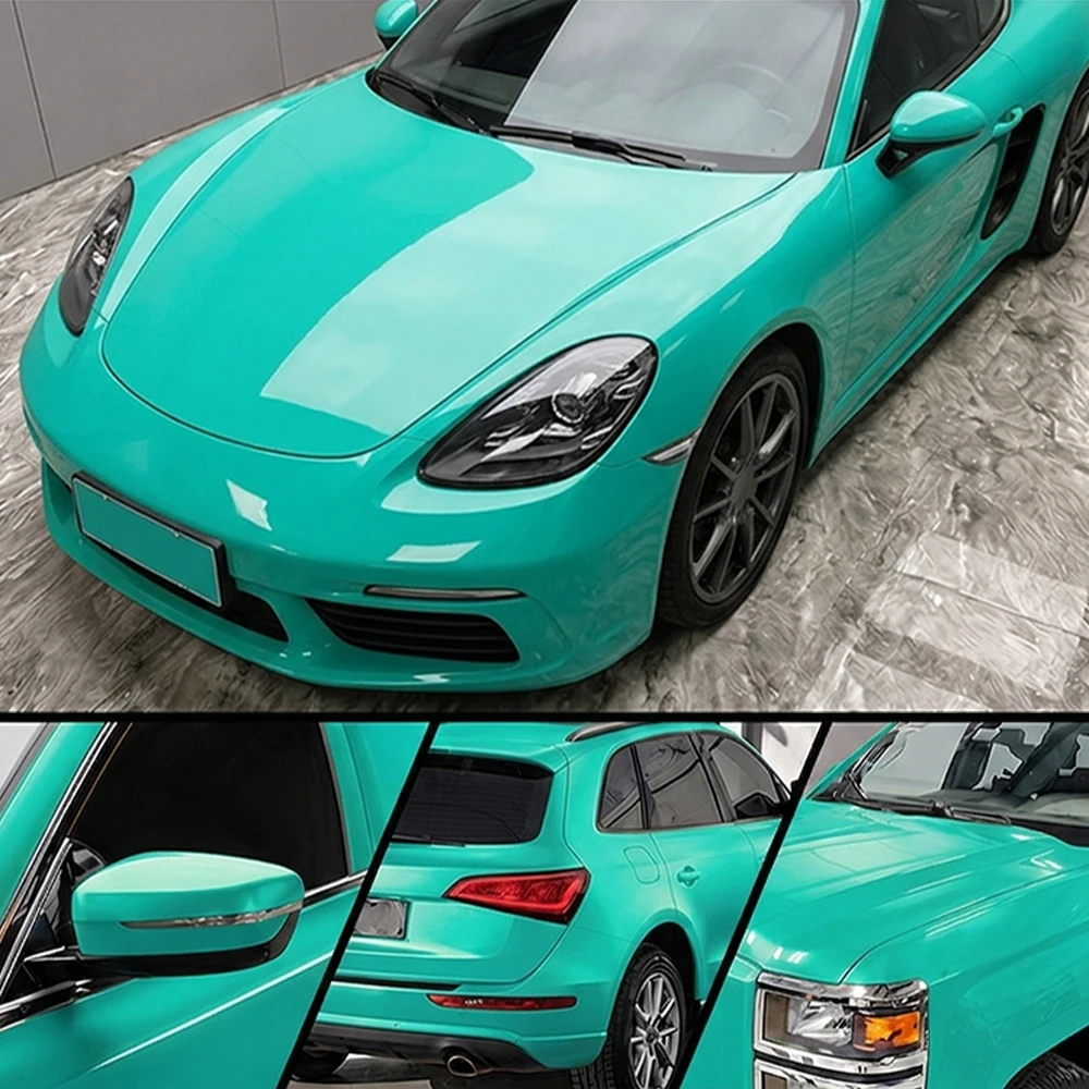 Car Wrap Sticker Color Change Vinyl Film Crystal Turquoise Bubble Free Auto Self Adhesive Sticker Car Accessories Decoration