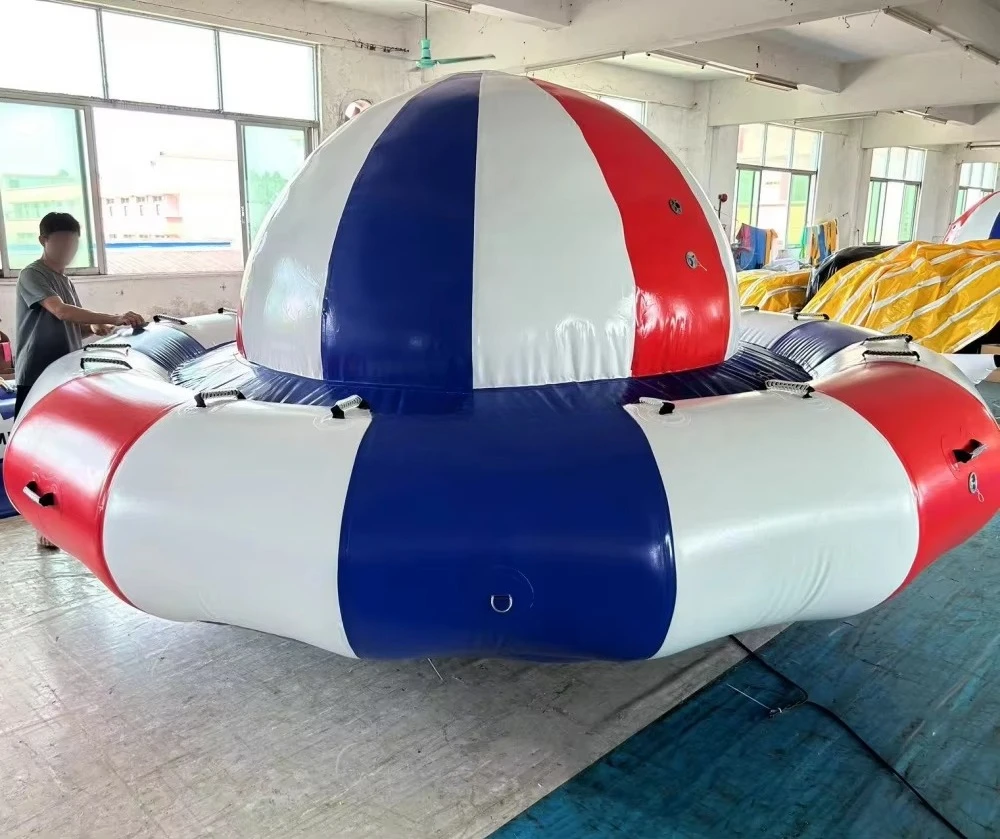

Inflatable Spinning Top UFO Towable Tube Water Ball for Water Entertainment Inflatable Water Rotating Disco Boat