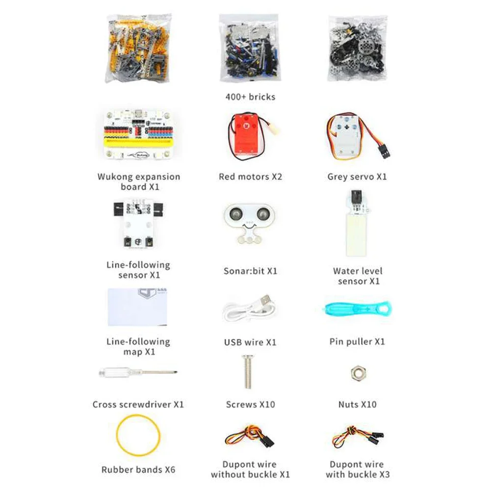 ELECFREAKS Micro:bit 32 IN 1 Wonder Building Kit Wukong Erweiterungsplatine für Puzzle-Bausteine Microbit Kids Fun Coding STEM