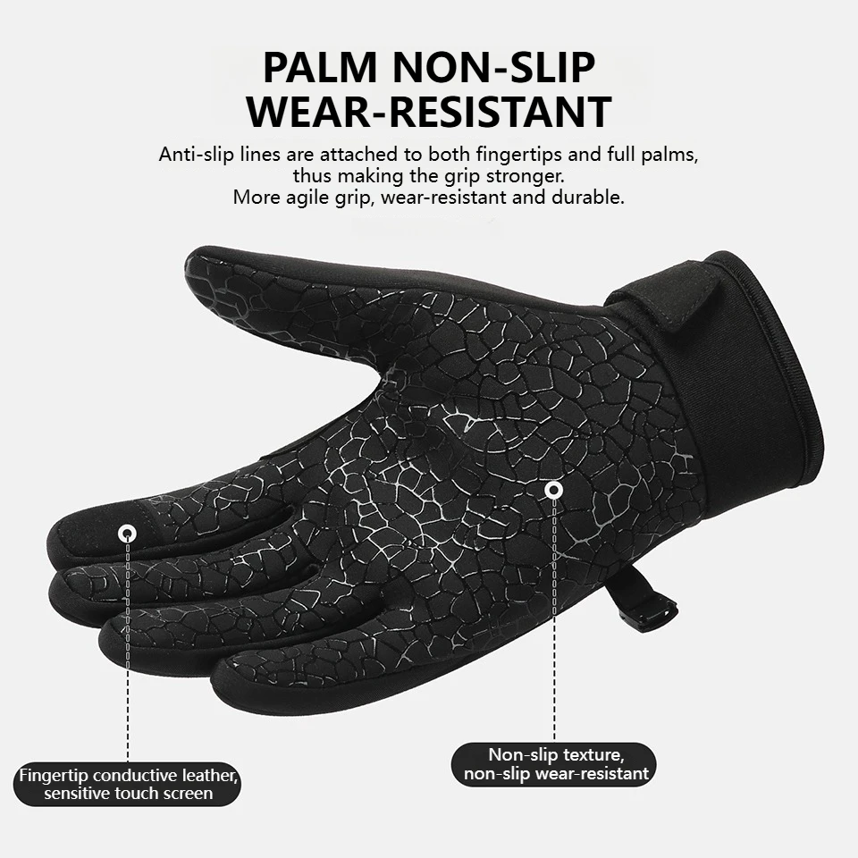 GTUBIKE الشتاء قفازات ركوب الدراجات للرجال النساء الدافئة الصوف ركوب الدراجات قفاز لركوب الدراجات قفازات مقاوم للماء لمس الملحقات #5