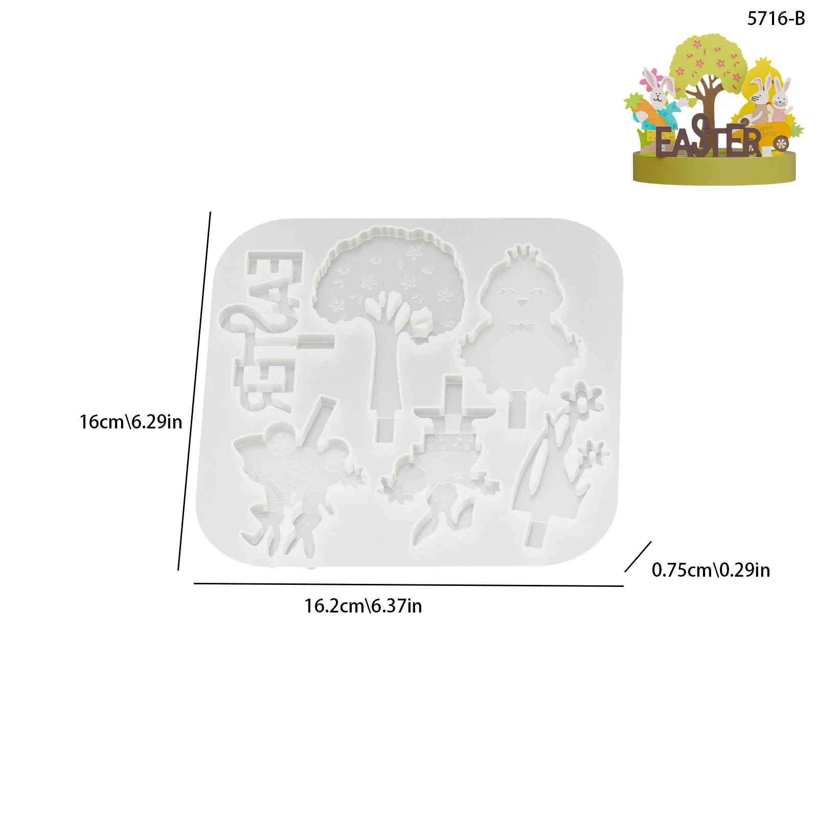 A Top Quality Ornament Silicone Insert Mold White DIY Craft For Home Decor Spring Celebration