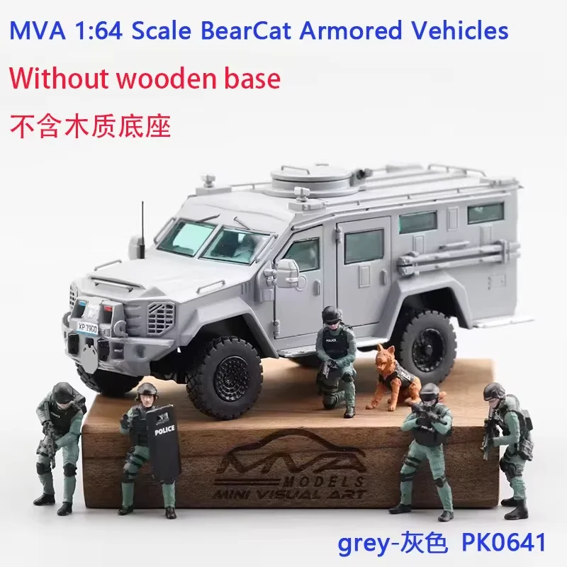MVA BEARCAT 模型 1:64 ベアキャット装甲車 - グレー MVA 1:64 Scale Alloy BearCat Armored Vehicles With Doll Model