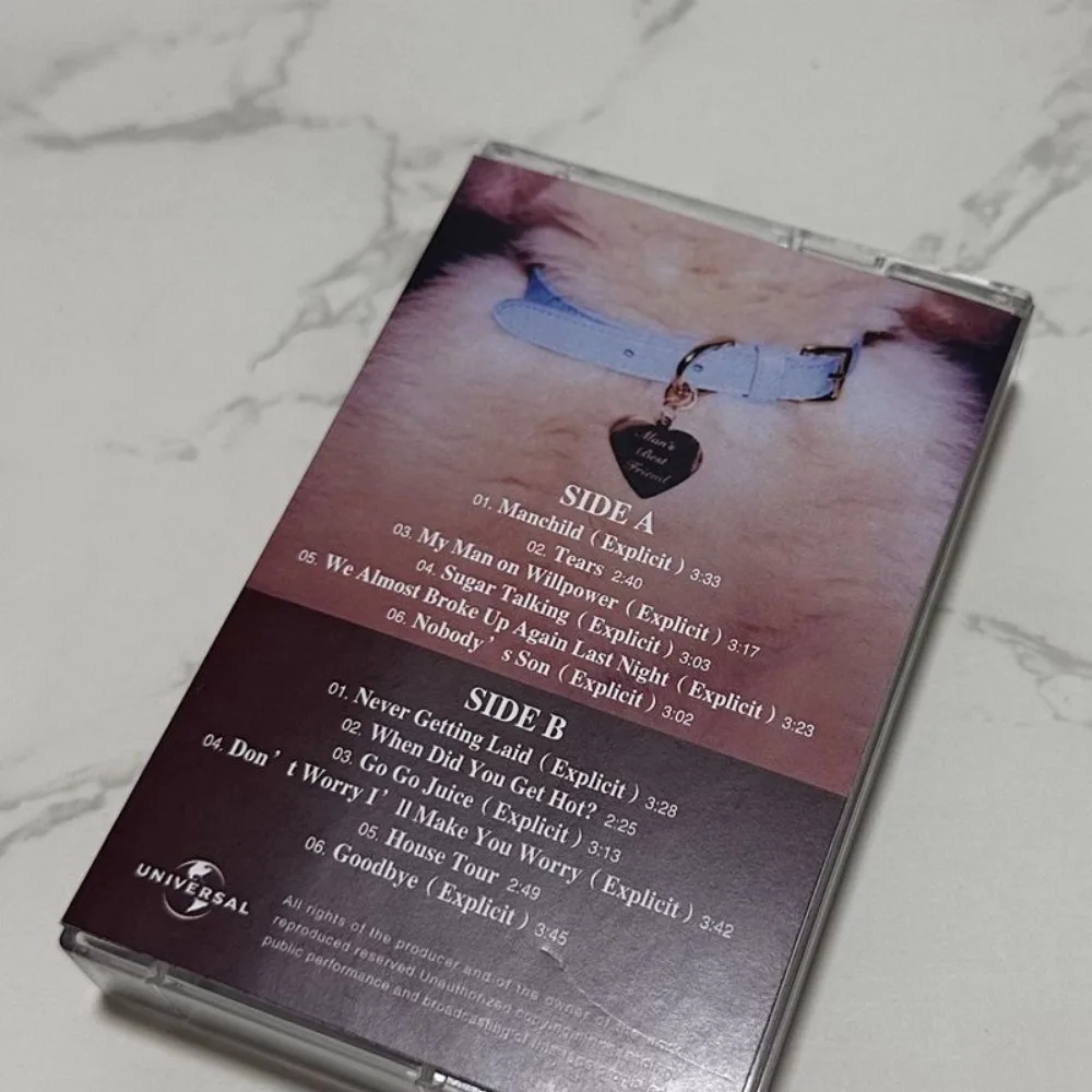 Brand New Sealed Cassette Tape Sabrina Carpenter Man's Best Friend (Explicit) Pop Vocal Music Album Modern Female Pop Songs