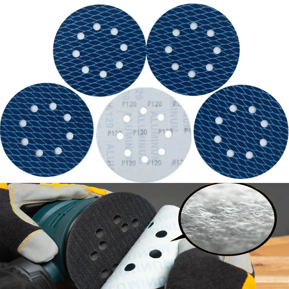 5PCS 5 Inch(125mm) Sandpaper Diamond Shape Sanding Discs Hook And Loop Sandpaper Polishing Discs Sandpaper 8 Hole Sanding Pad
