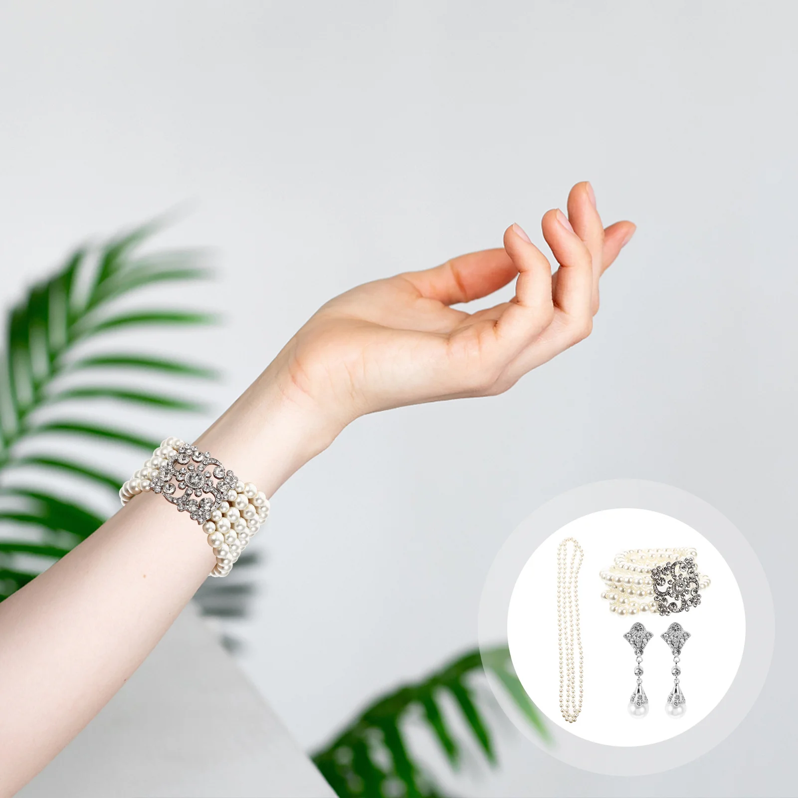 

1 set Pearl Jewelry Set For Women Faux Pearl Dangle Earrings Necklace Bracelet Wedding Party Gift Aesthetic Matching Outfits