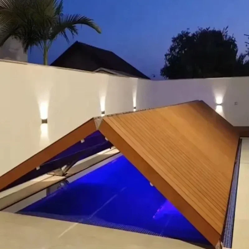 Premium Faltbare Automatische Poolabdeckung/Pool-Deck/Pool-Zaun-Aufbewahrung für Außenpools