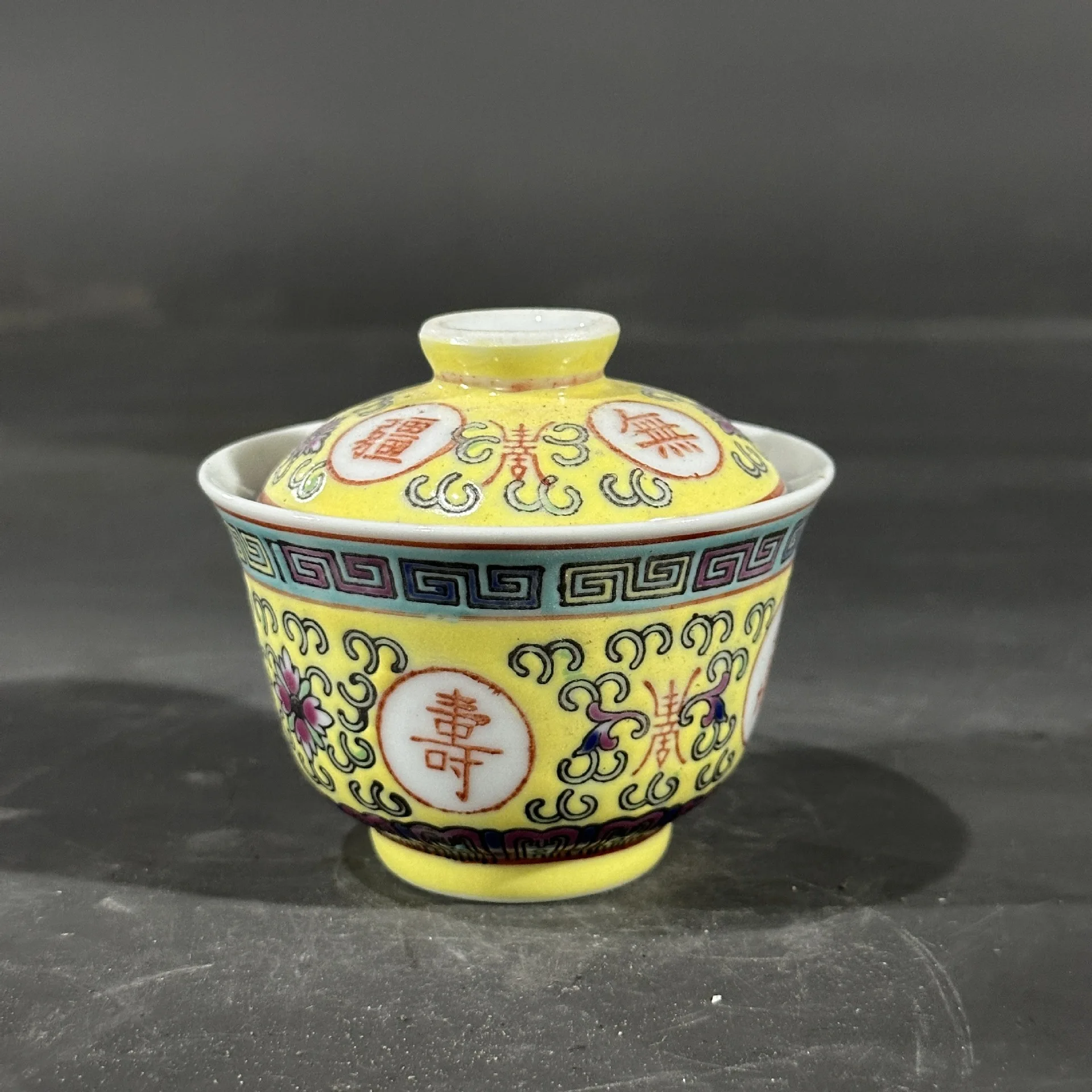 Jingdezhen Wanshou Wujiang Glaze on Pastel with Lid Gaiwan Tea Making Kombucha Hand Painted 80 Years Goods Porcelain