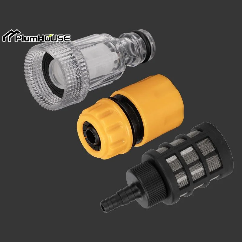 High-Pressure Washer Connector Set 3-Piece Quick-Connect Fittings With Water Filter Compatible With 1/2-inch 4-hun Hoses