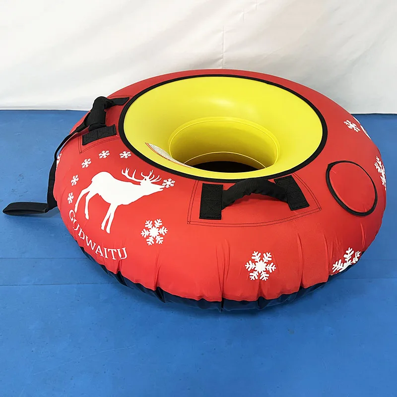 48 Zoll / 122 cm Nylonhülle, aufblasbarer Schneeschlauchschlitten für Spielausrüstung im Winter, langlebiger Boden, 1 Fahrer – Detail 2