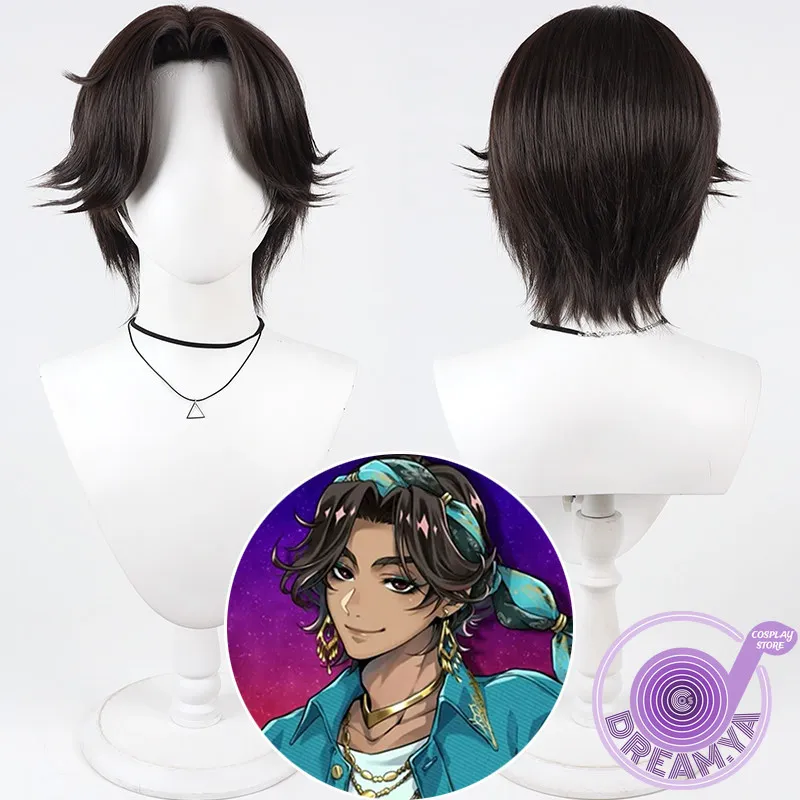 

Minajael Tealrajah Cosplay Wig Brown Short Heat Resistant Synthetic Hair Halloween Party Role Play Carnival + Free Wig Cap