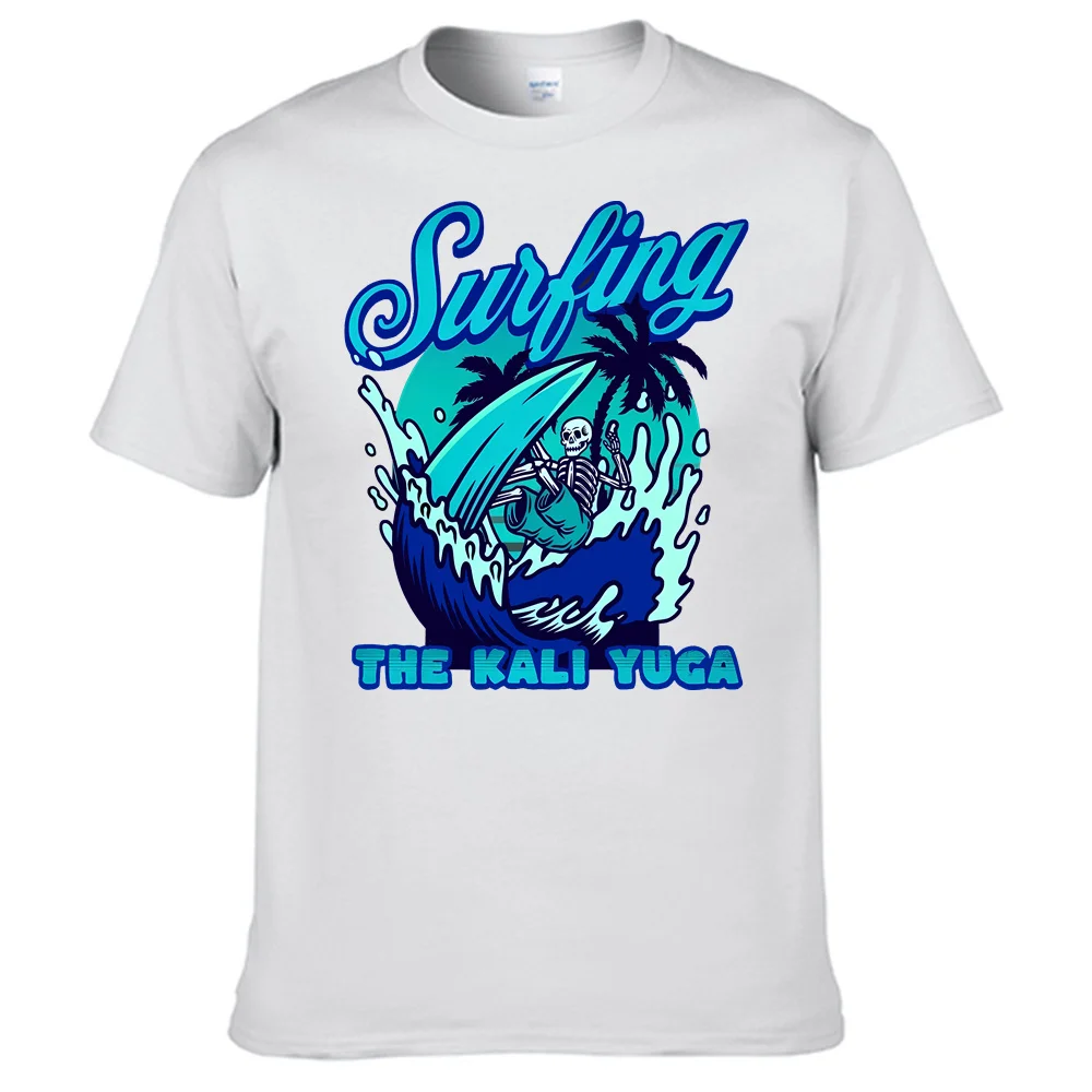 Surf The Kali Yugas Shirt 100% Cotton Men T Shirt