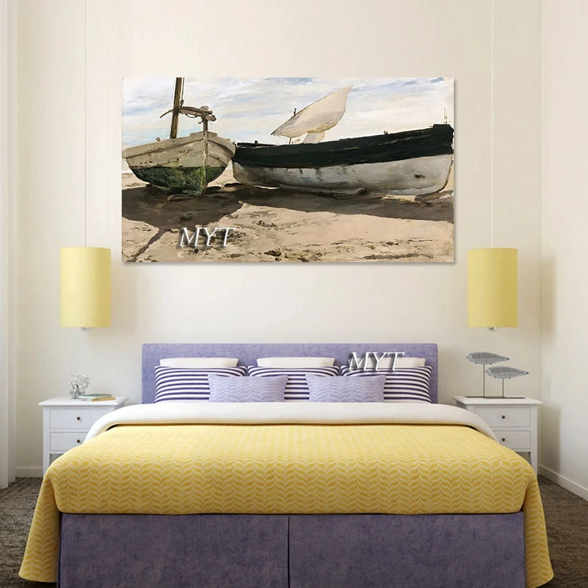 

Fishing Boat Handmade Modern Abstract Canvas Art Oil Painting No Framed Home Decor Wallpaper Wall Picture For Restaurant