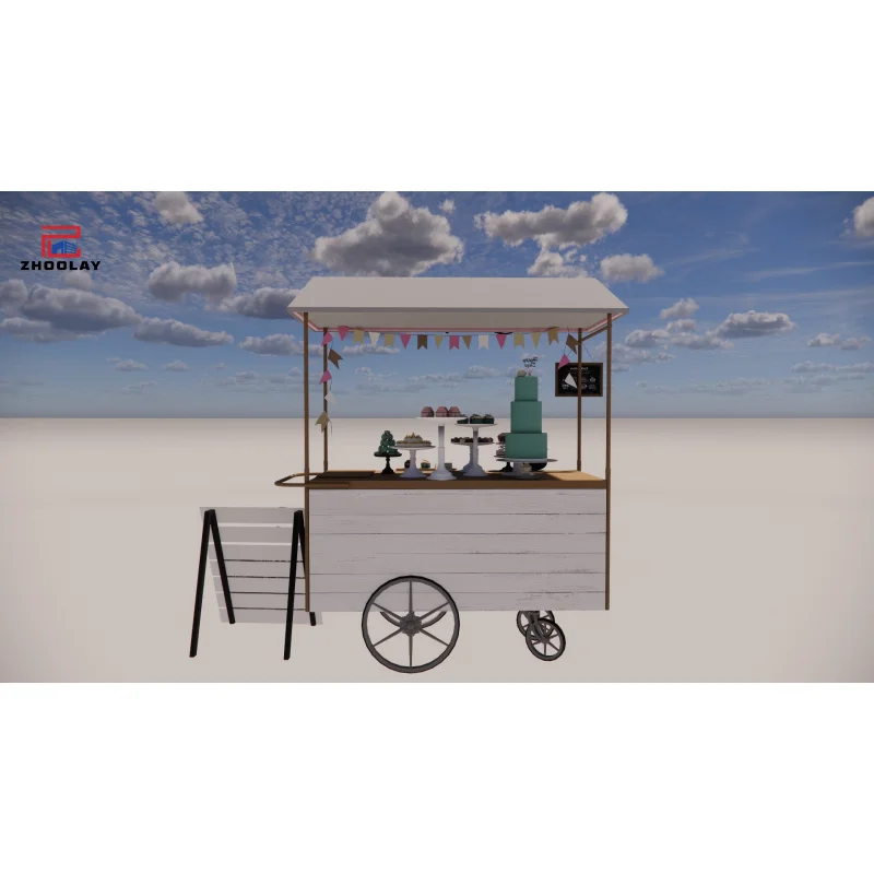 custom.Food Snack Trolley Cart Shop  Cart On Wheels Dump Trailer Beverage Milk Coffee Tea Cart