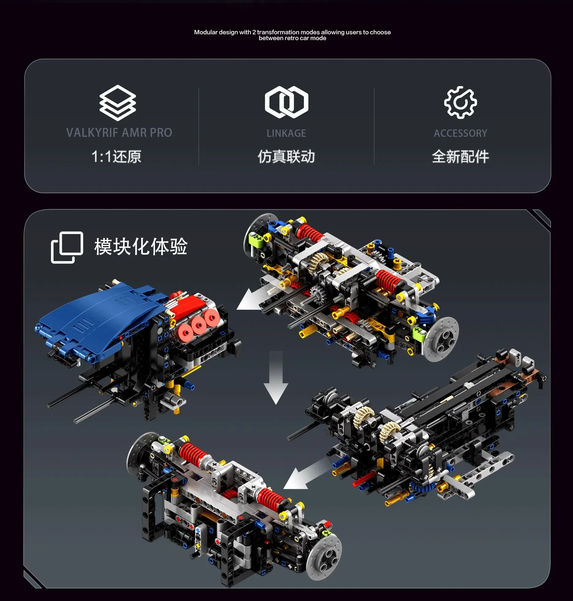 Technic F80 Super Car 1:8 Scale Building Blocks Set, Silver Grey Racing Car Model, DIY Mechanical Engineering Toy, Birthday Gift